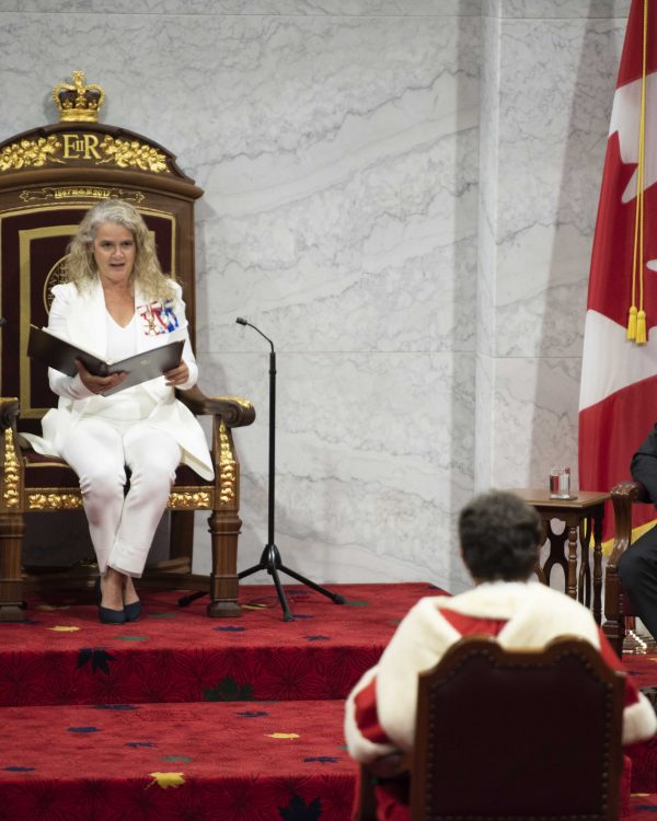 A physically distanced Speech from the Throne
