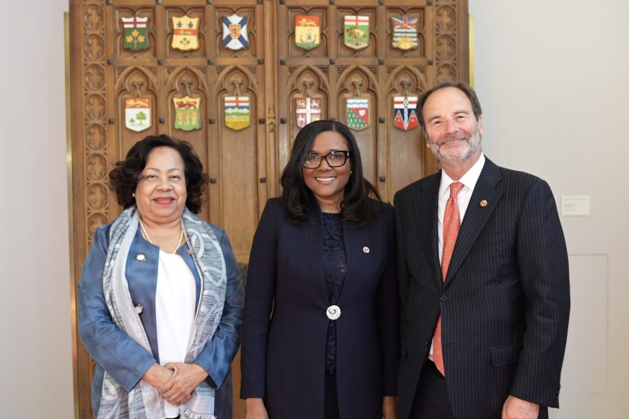 Senator Suze Youance (centre) was sworn in on October 8, 2024.